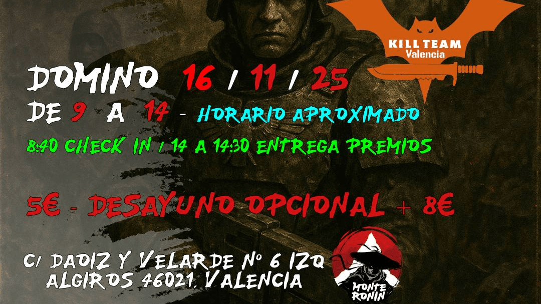 XII Torneo de mañanas Kill Team en VALENCIA 16/11/25